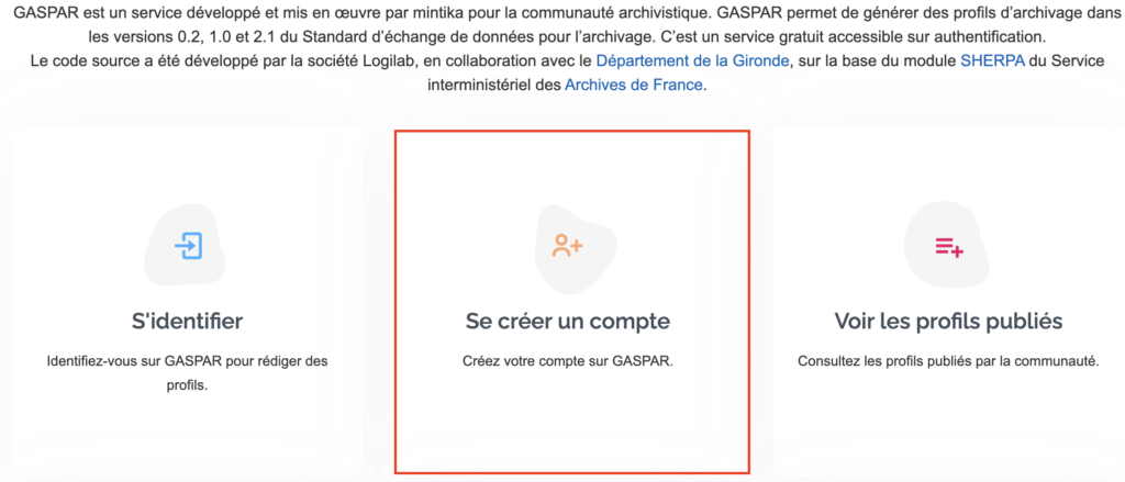 Création d'un compte GASPAR
