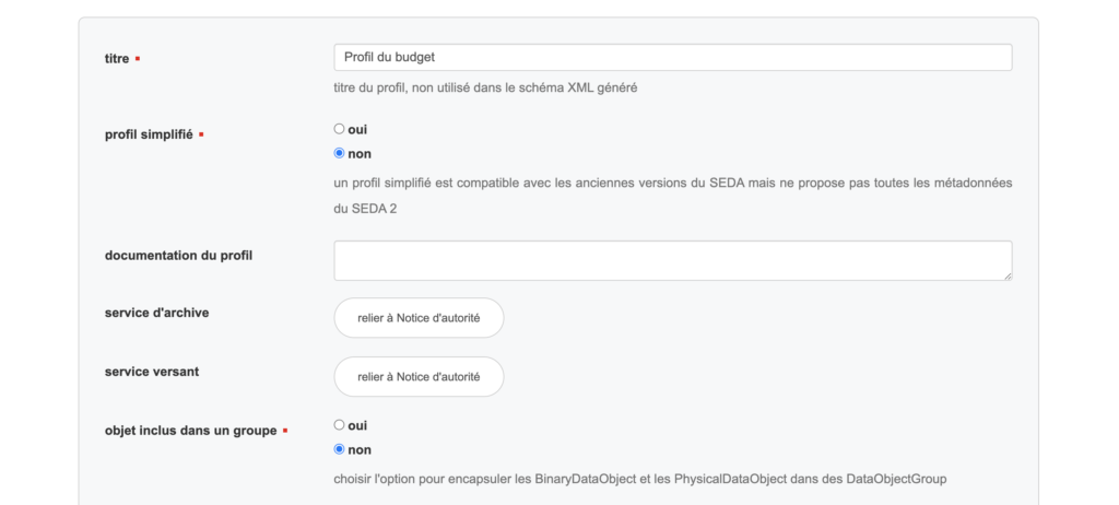 Création du profil GASPAR