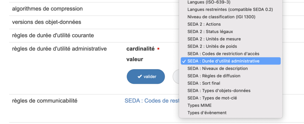 Modification d'un vocabulaire